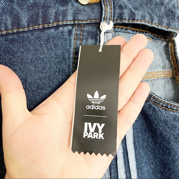 Adidas Ivy Park Wide Leg Denim Snap Up Baggy Pants Jeans Rodeo Collection Sz 2X - Picture 16 of 16